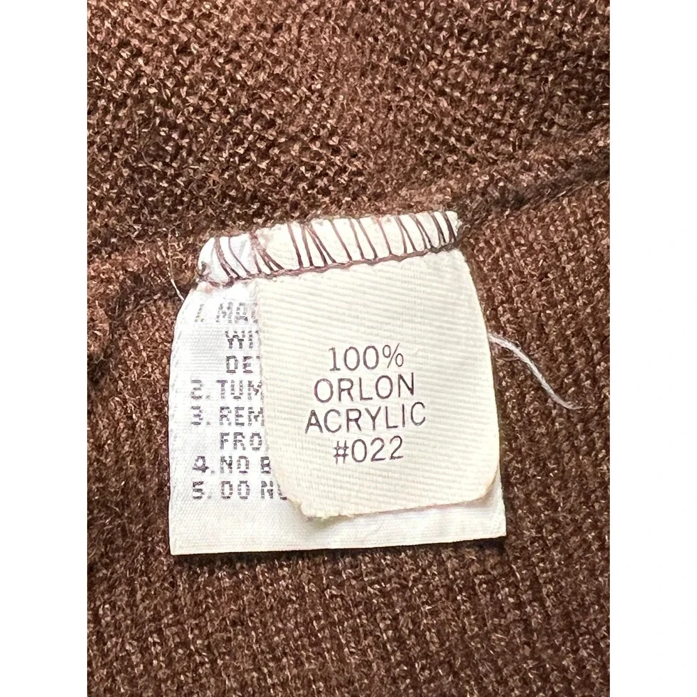 Vintage Izod Lacoste Cardigan Mens XL Brown Sweater Orlon Acrylic V-Neck 70's
